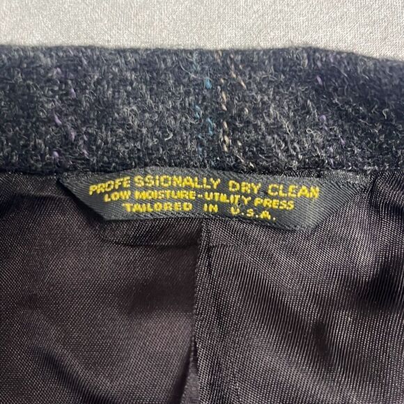 Pierre Cardin 42R Vintage 100% Wool Blazer Jacket Gray Windowpane Two Button - Picture 8 of 14